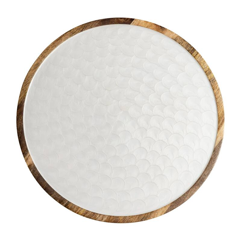 Round Mango Wood Nesting Side Table - 20" - Set of 2