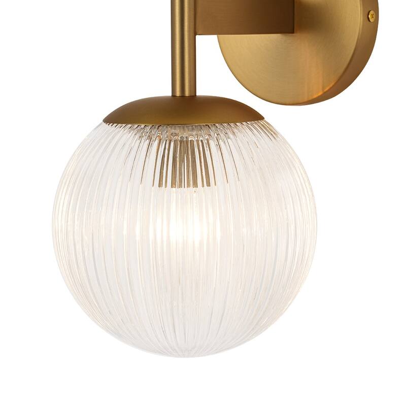 2-Light Chic Modern Dual Ribbed Glass Vanity Light - 6.3 in