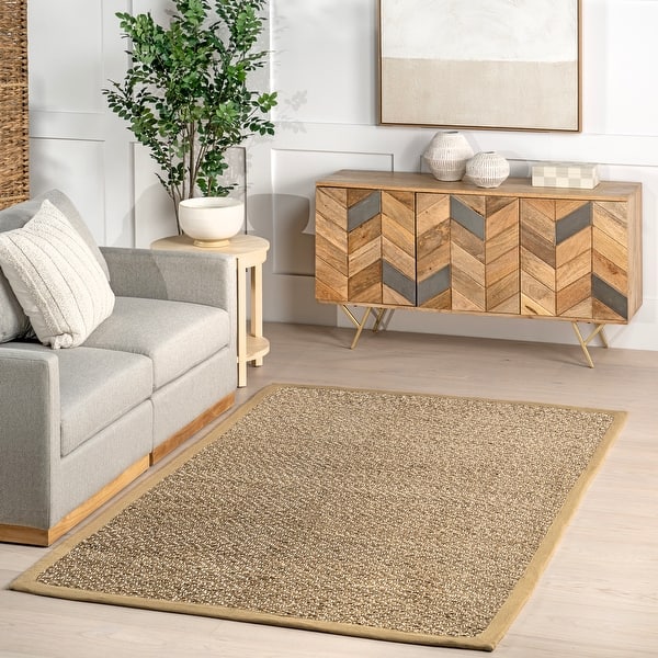 slide 2 of 11, Nuloom Kaelie Casual Seagrass Area Rug 4' x 6' - Beige - Rectangle