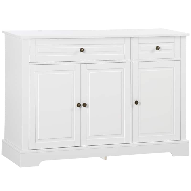 HOMCOM Modern Sideboard Buffet Cabinet with Storage Cupboards, 2 Drawers and Adjustable Shelves, Black