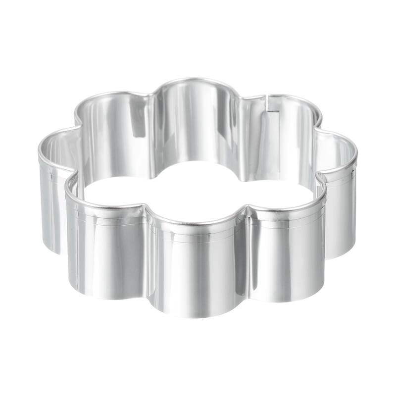 1" x 3" Cookie Cutter Silver Tone Eight Petal Flower - Silver Tone