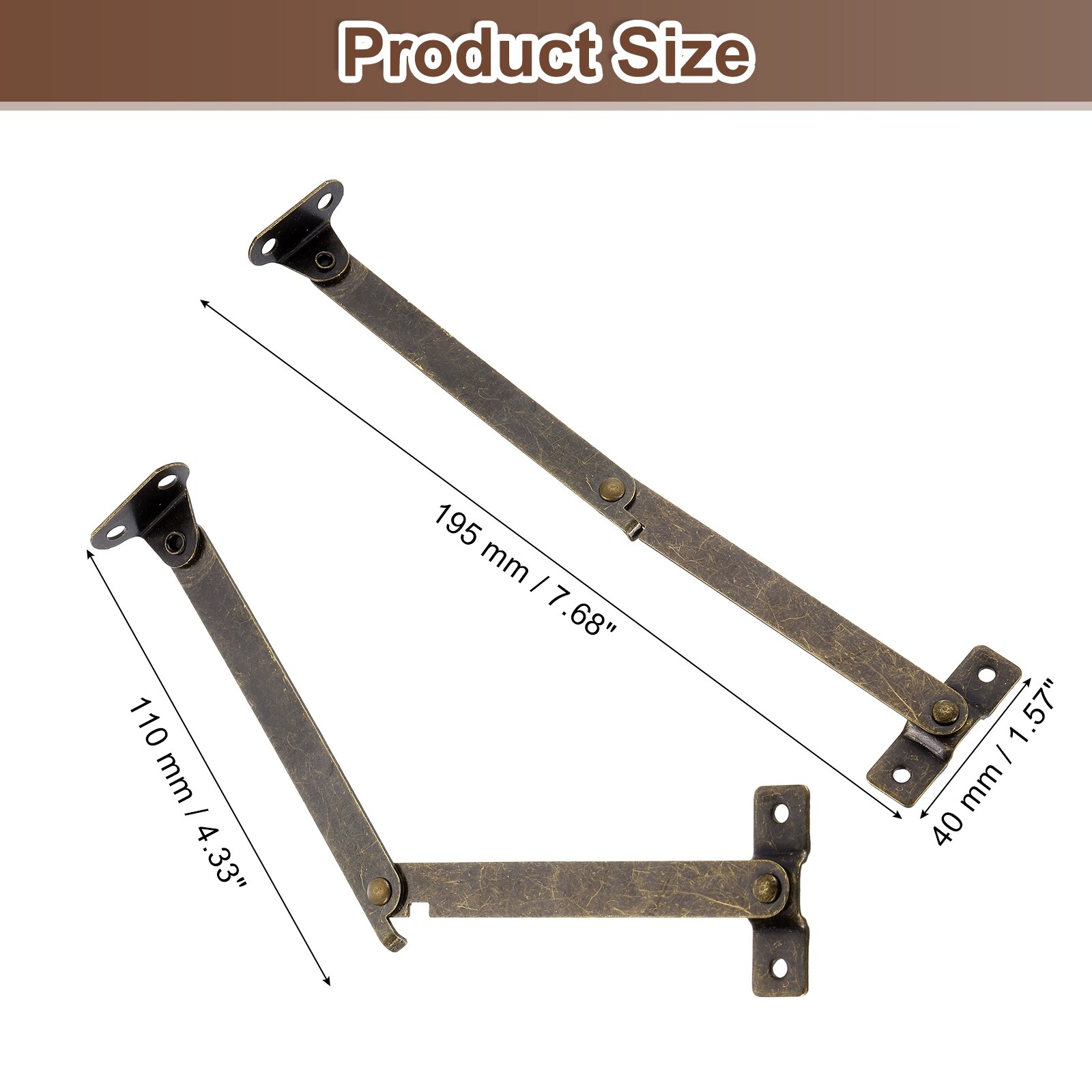 Folding Lid Support Hinges, Lift Up Stay Hinge with Screws