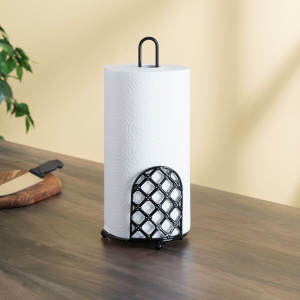 Lattice Collection Paper Towel Holder, Black