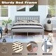 preview thumbnail 4 of 5, Full Size Bed, Wood Platform Bed Frame with Headboard For Kids, Slatted, Gray