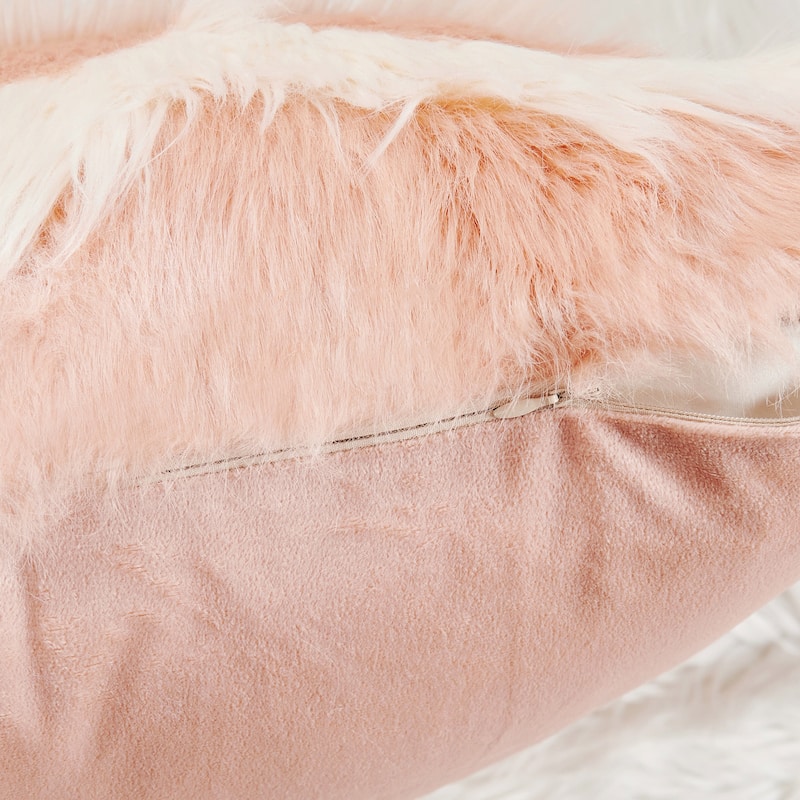 Chevron Shaggy Lamb FauxFur Pillow Cover (Set of 2), NO INSERT