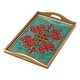 preview thumbnail 1 of 1, Novica Handmade Sweet Spring Flower Reverse-Painted Glass Serving Tray