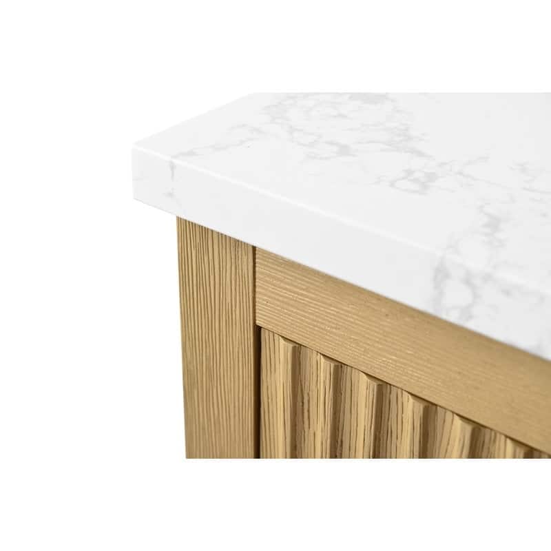 Vanity Art 42" Single Sink Bathroom Vanity Cabinet with Engineered Marble Countertop