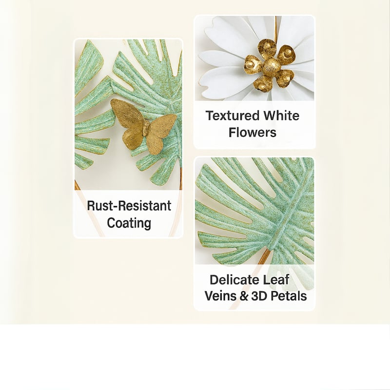 Daisy Bouquet Floral Wall Art Vertical 3D Metal Sculpture 36"x19"