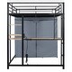 preview thumbnail 32 of 38, Full Size Metal Loft Bed with Built-in Desk, Wardrobe & Power Outlet - 350LB Capacity