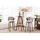 preview thumbnail 1 of 4, Porthos Home Elora Swivel Bar Stool - Wooden Legs & Fabric Upholstery