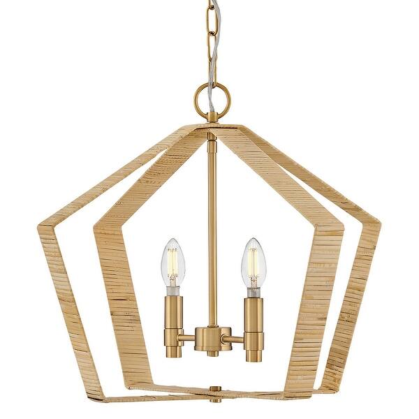 slide 1 of 1, Lark 83647 Sammi 2 Light 20" Wide Pendant Lacquered Brass