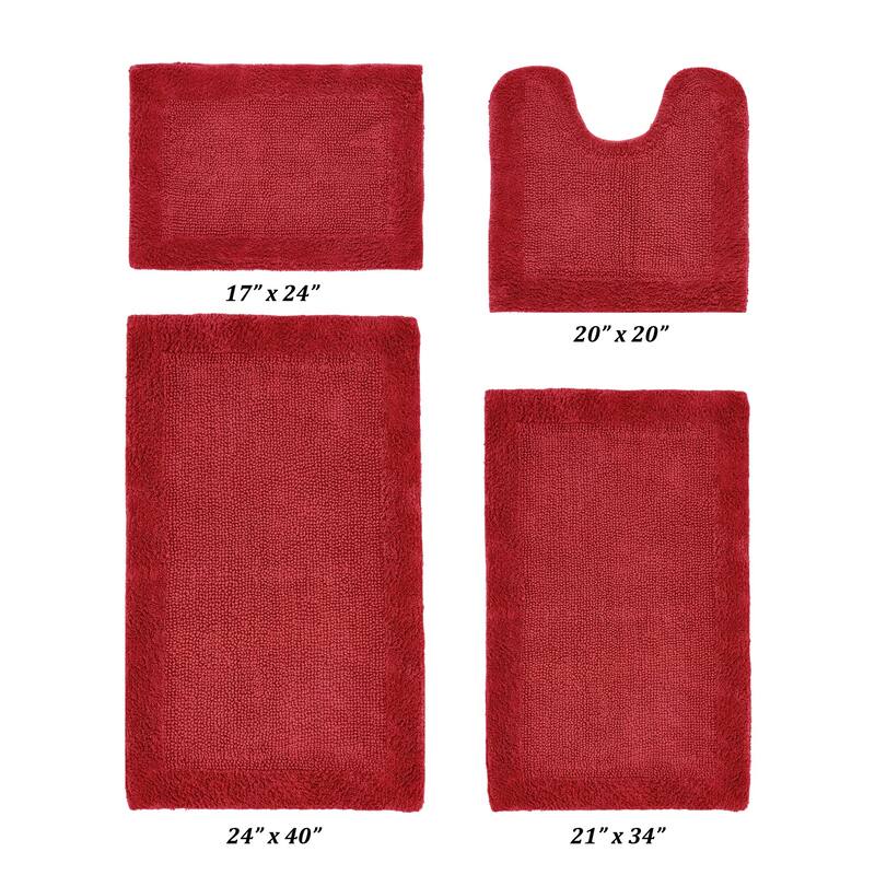 Better Trends Bath Rugs Set 100% Cotton Tufted Soft Water Absorbent Bathroom Rug for Shower, Sink Bath Mats Edge Collection