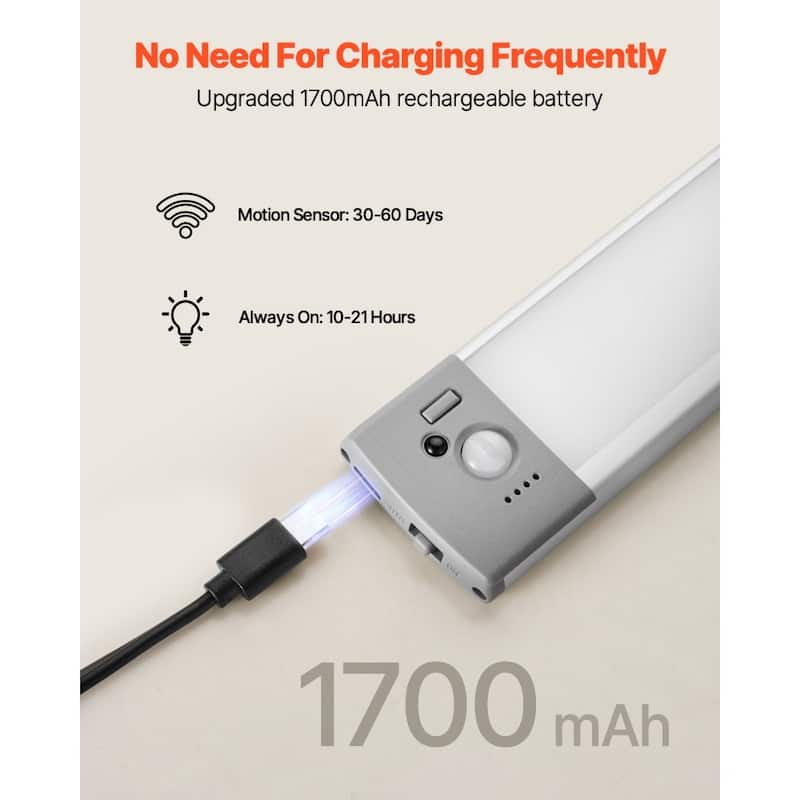 White USB Rechargeable LED Motion Sensor Lights with 4 Level Dimming