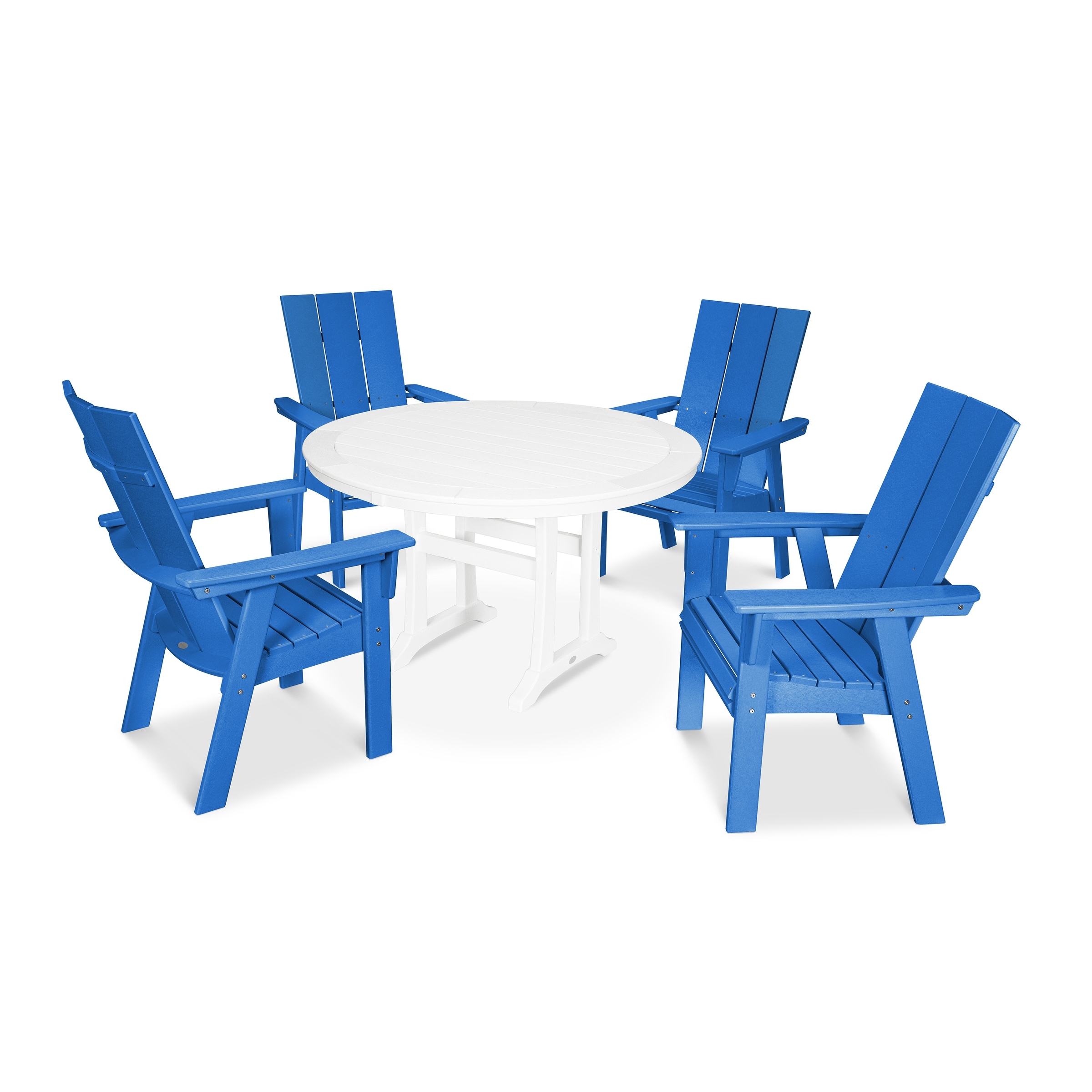 POLYWOOD Modern Adirondack 5-Piece Nautical Trestle Dining Set