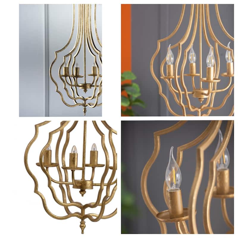 4 Light Metal Chandelier (Bulb Not Included)