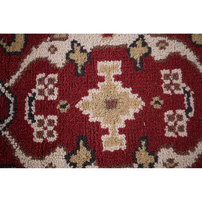 Red & Ivory Oushak Runner Rug Handmade Transitional Wool Carpet - 2'7"x 10'0"