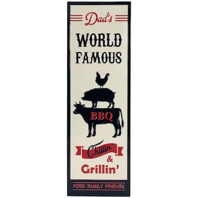 Dad's World Famous BBQ Metal Wall Sign - 23"