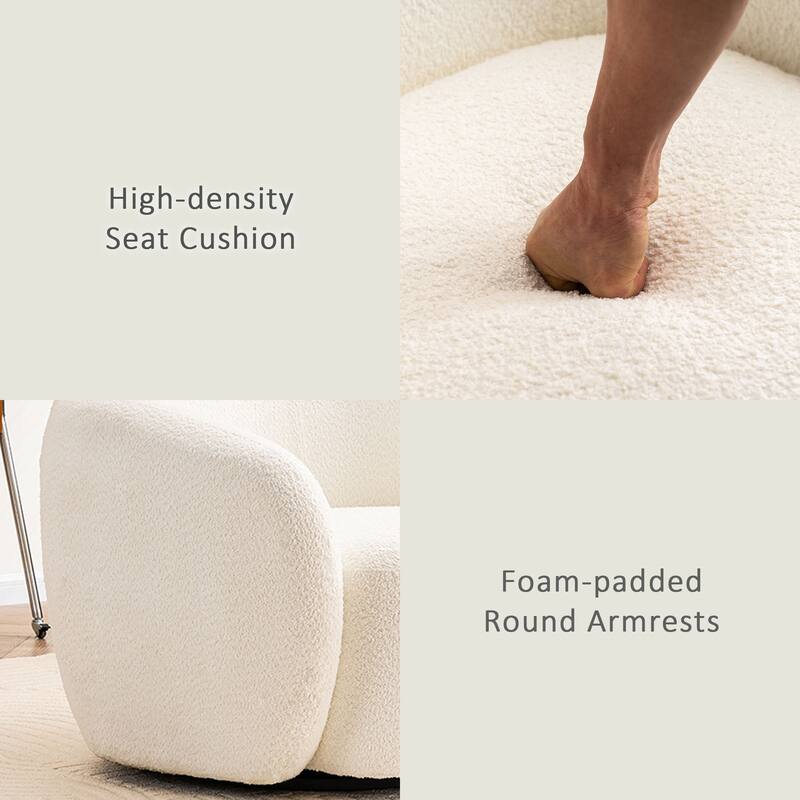 Mid-Century Modern Accent Chair, Soft Padded Single Sofa
