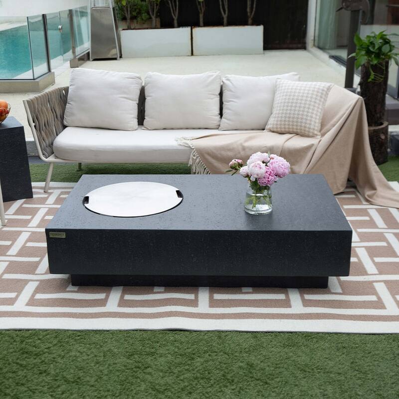 Elementi Metropolis Dark Grey Outdoor Fire Pit Table - 56 Inches