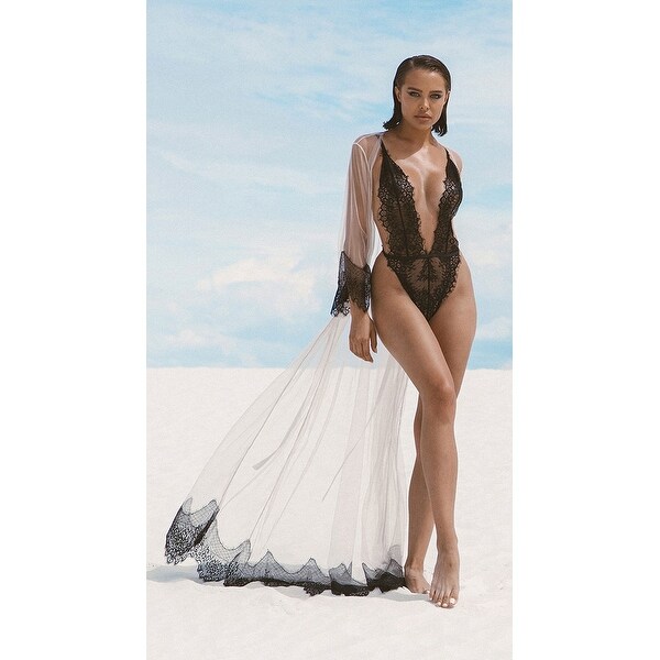 sheer long robe
