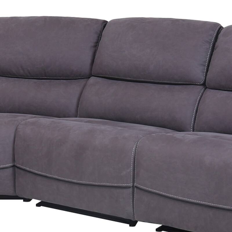 Levi Grey Transitional Upholstered Power Reclining Sectional Sofa