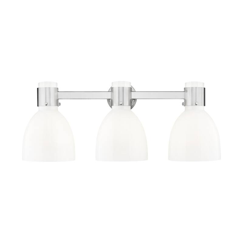 Innovations Lighting 464-3W-10-24 Lawton Bell Vanity Lawton Bell 3 - Satin Nickel / Gloss White