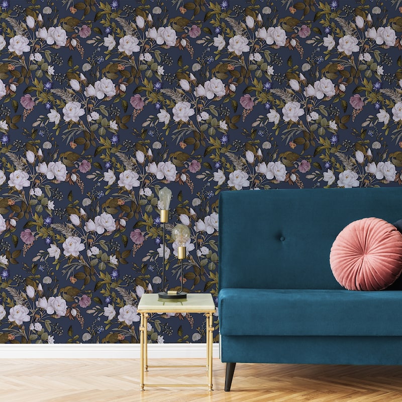 Transform English Garden Navy Peel & Stick Wallpaper
