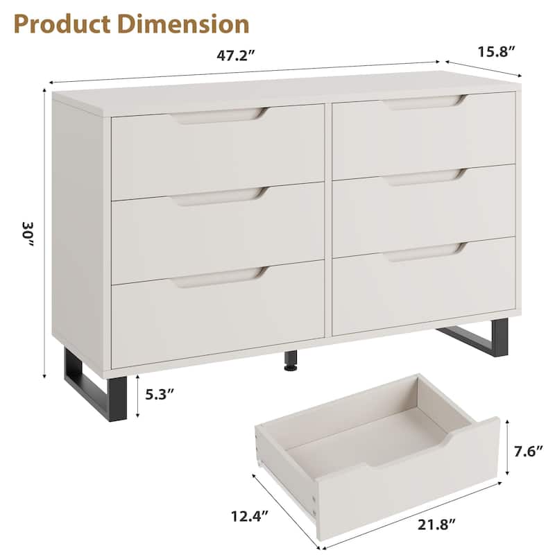 4/6 Drawer Dresser, Freestanding Storage Cabinet for Bedroom, Closet