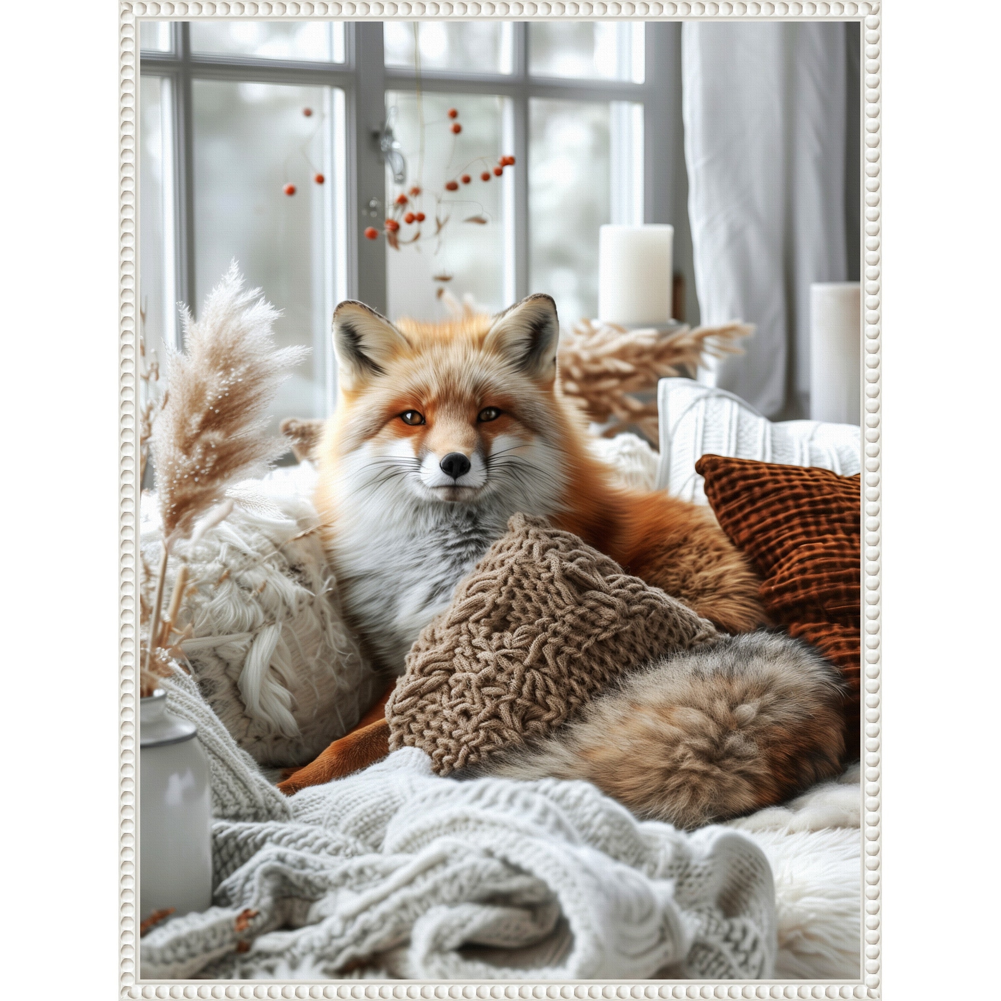 Cozy Fox by Justyna Jaszke Framed Canvas Wall Art