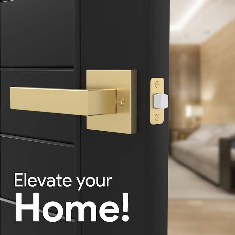 Mega Handles ROBELL Passage Lever Door Lock | Reversible Keyless Interior Door Handle for Hallway, Closet and Bathroom Doors