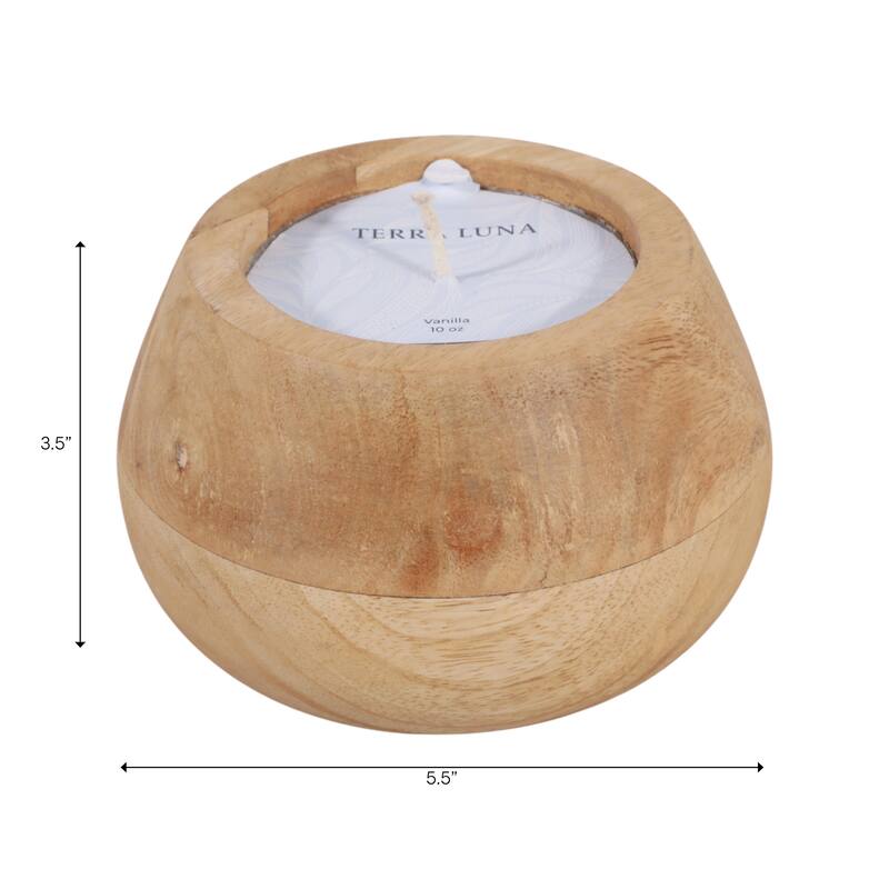 Decorative Vanilla Scented Mango Wood Bowl Candle