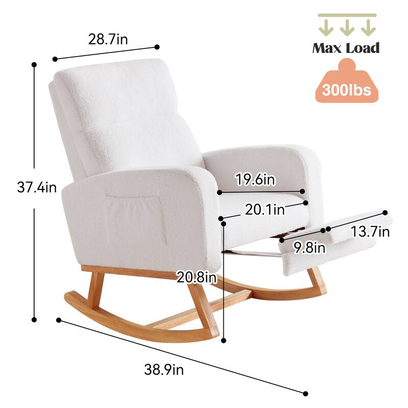 HOMYKA Rocking Chair for Nursery with Footrest