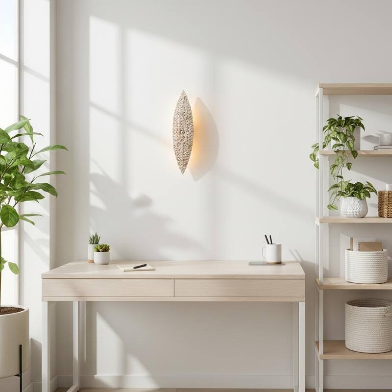 Ele 2-Light Modern Coastal Natural Rattan Sconce (2 Pack)