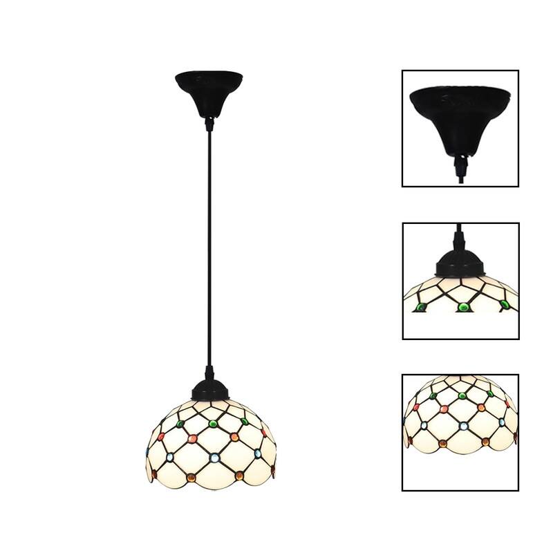8 Inch bulb lights black Tiffany lamp metal pendant light