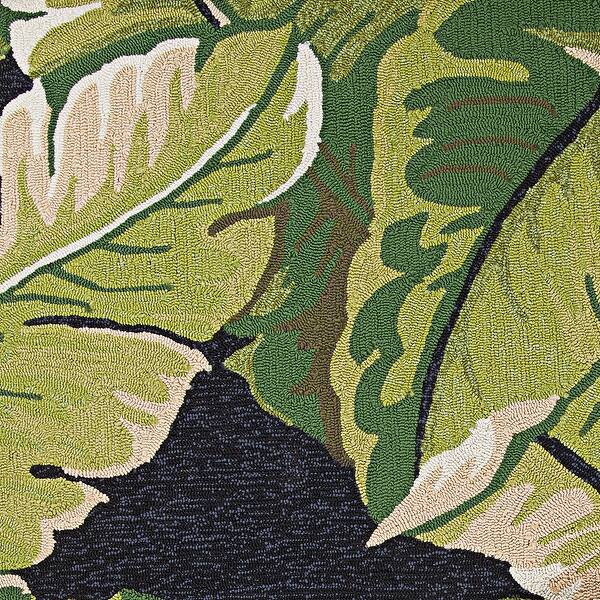 Miami Rainforest Black Green Indoor Outdoor Area Rug Overstock 10437657
