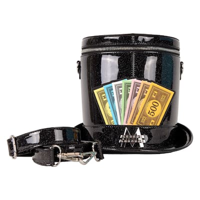 Monopoly 90th Anniversary Top Hat Glitter Figural Crossbody Bag