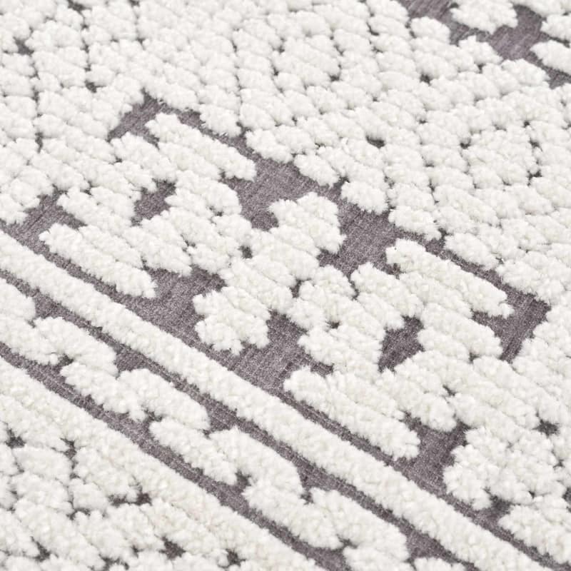 Hauteloom Bahar Living Room, Bedroom Machine Washable Area Rug - White, Off White - 2' x 2'10"