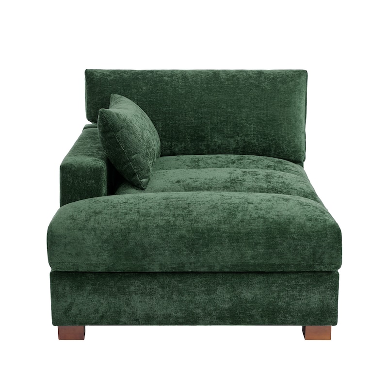 Modern Corduroy L-Shaped Sofa Chaise Lounge Couch