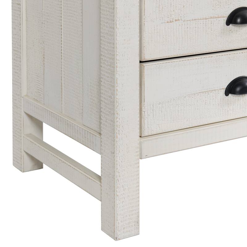 Windsor 3-Piece Wood Bedroom Set with Slat Twin Bed and 2 Nightstands