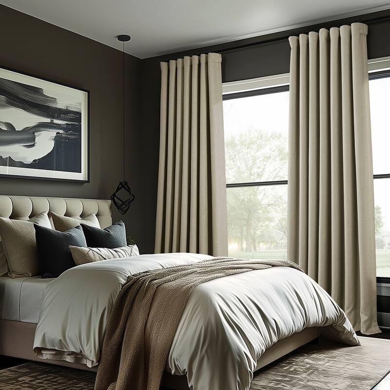 Exclusive Fabrics Faux Linen Room Darkening Curtain (1 Panel)
