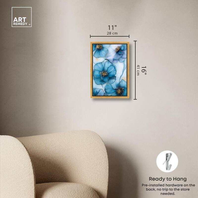 Gilded Cyanescence Canvas by Art Remedy