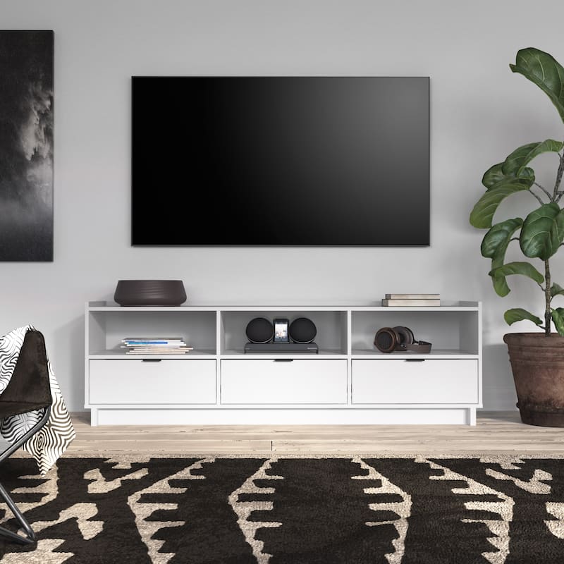 Prepac Simply Modern 70.25" W TV Stand for Living Room, Entertainment Room - 70.25" W x 22" H x 16" D