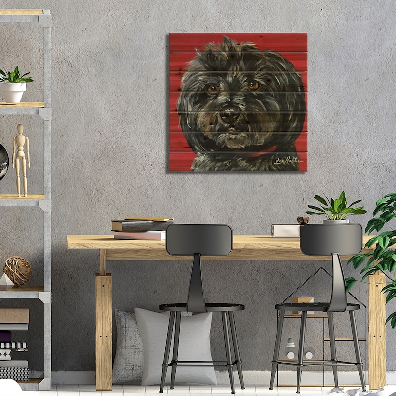 Bentley The Yorkipoo Print On Wood by Hippie Hound Studios - Multi-Color