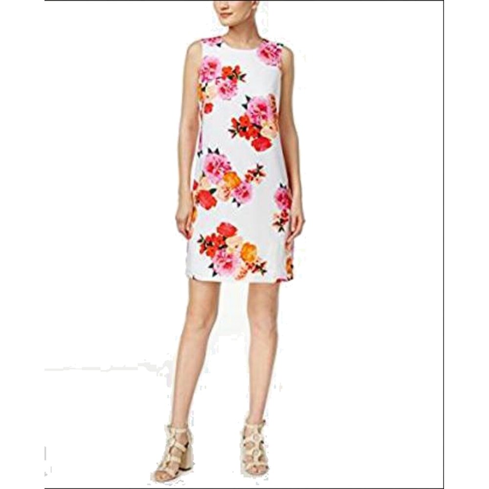 calvin klein floral shift dress