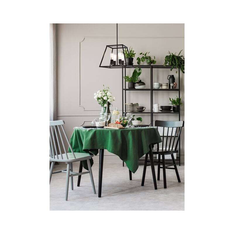 Black Pendant Light - 16 Inch Lantern Chandelier - 4 Light Adjustable Height - Hardwired Dimmer Compatible - 61.4