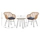preview thumbnail 9 of 7, SAFAVIEH Outdoor Living Alton Brown/Navy 3-Piece Lounge Set
