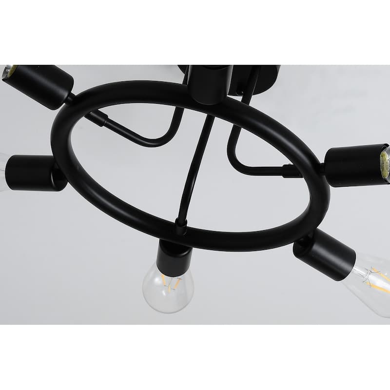 Modern 6-Light Unique Sputnik Semi Flush Mount Ceiling Lamp