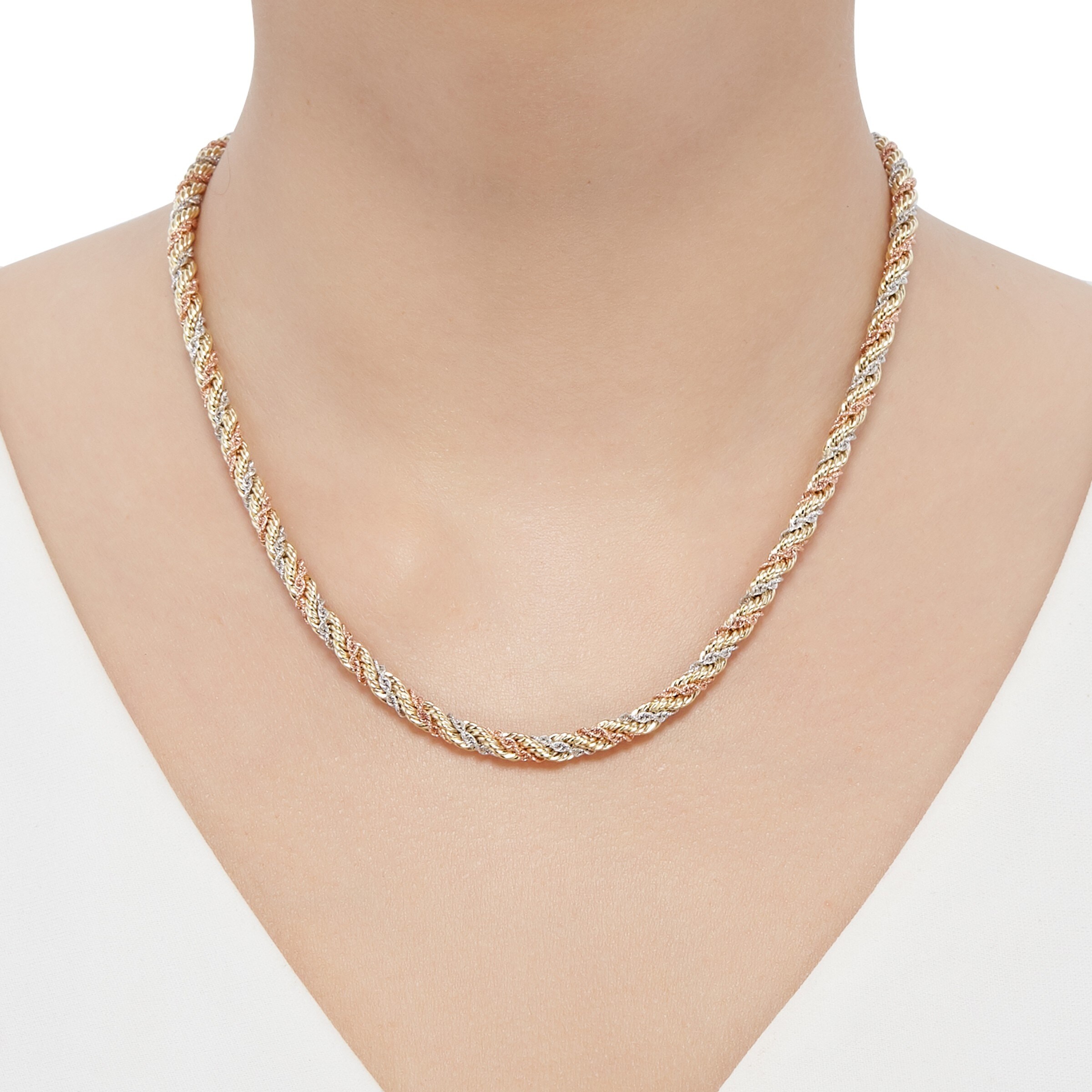 Tri Color Gold Rope Chain Online, 50 