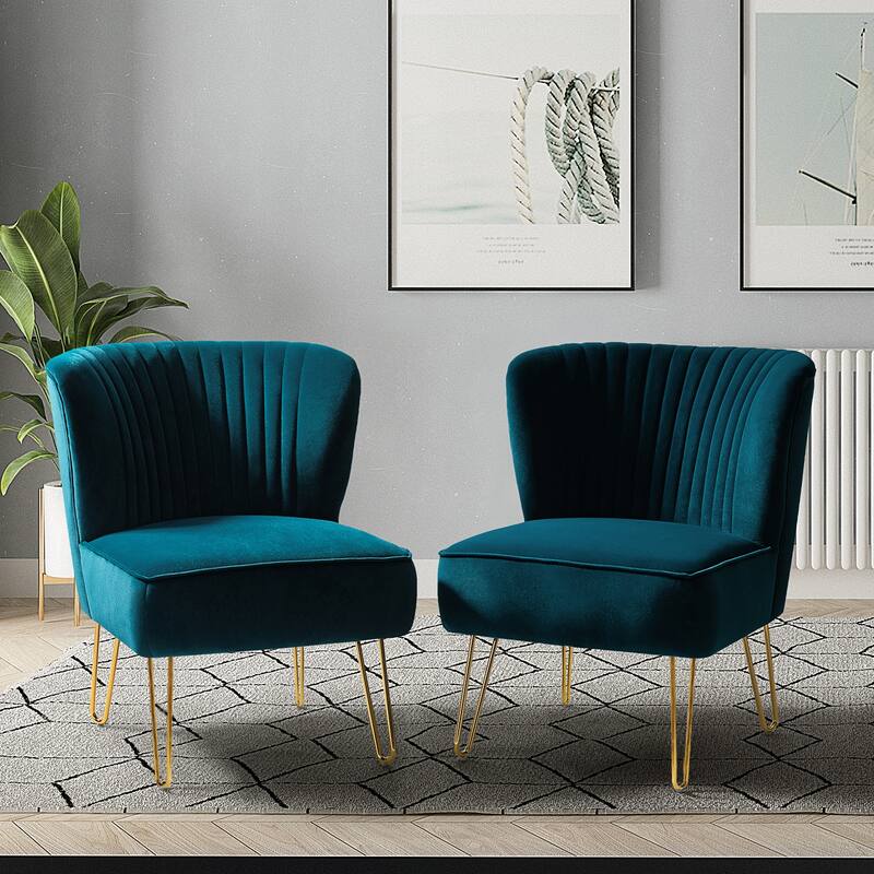 Barto Upholstered Side Chair with Tufted Back Set of 2 by HULALA HOME