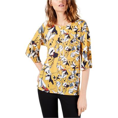 French Connection Womens Aventine Peasant Blouse,, Yellow, X-Small
